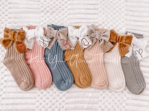 Embroidered initial socks